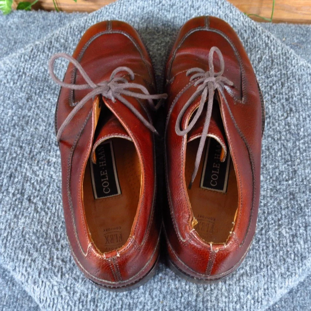 Cole Haan Flex Comfort Mens Split Toe‎ Derby Shoes Sz 8.5 Business Brown Leather